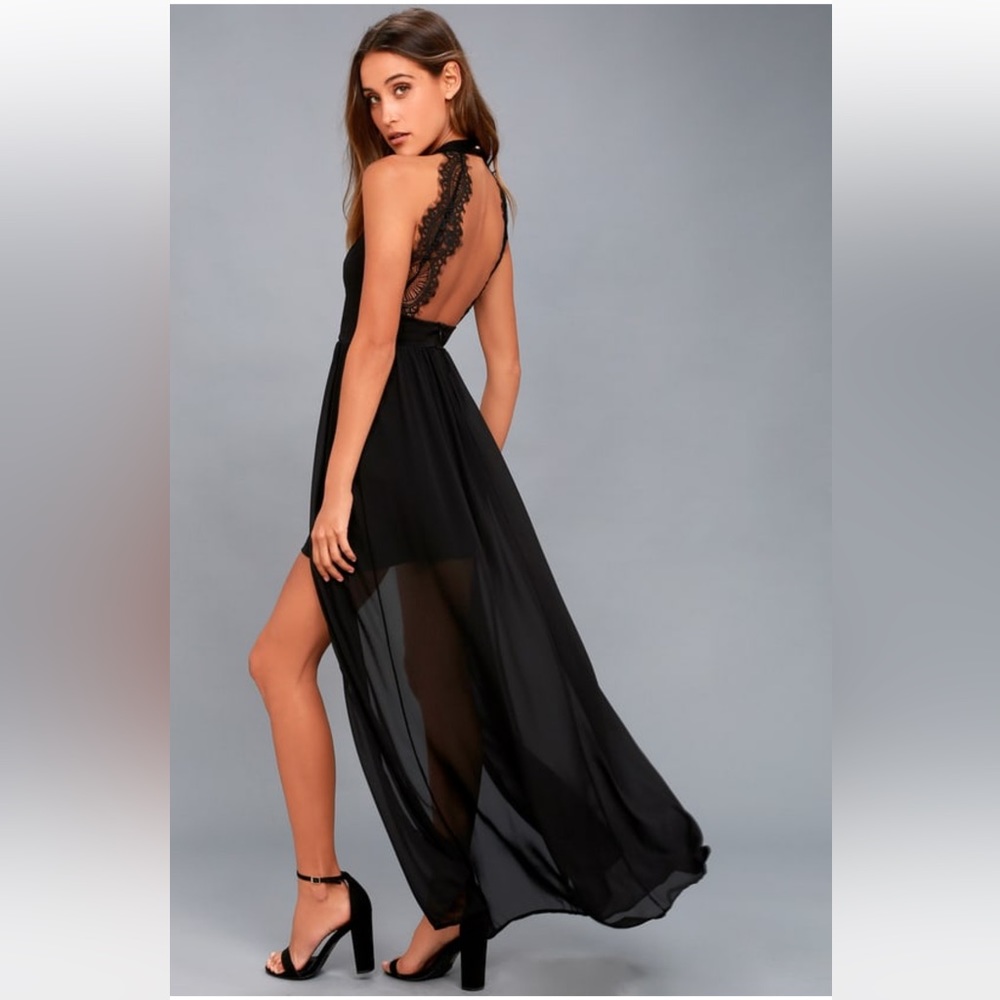 My Beloved Black Lace Maxi Dress